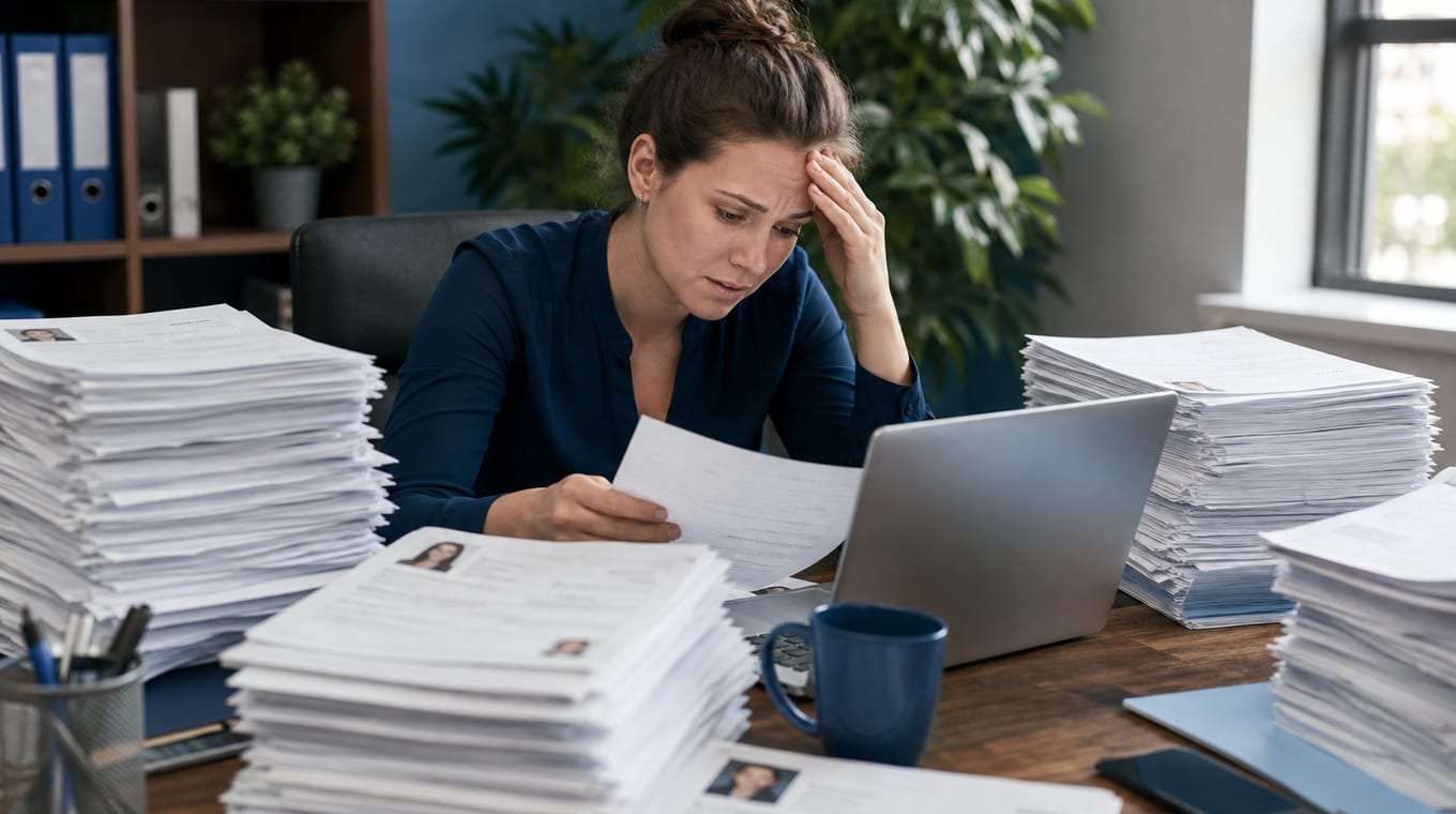 Recruiter overwhelmed with job applications explaining why companies do not respond